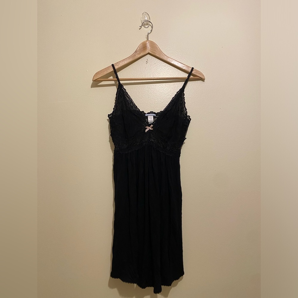Eberjey Black Lace Chemise. Size M